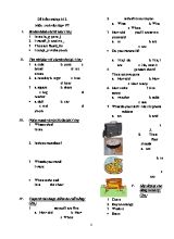 Đề thi học kỳ I môn Tiếng anh khối 4